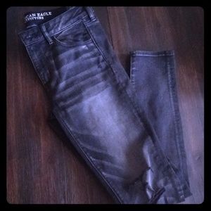 American eagle black distressed jeans